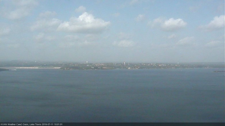 Lake Travis webcam, July 11, 2016 9:05 AM CT