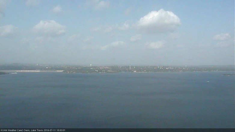 Lake Travis webcam, July 11, 2016 9:20 AM CT