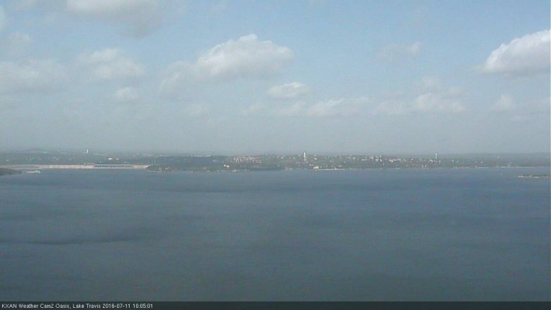 Lake Travis webcam, July 11, 2016 9:30 AM CT
