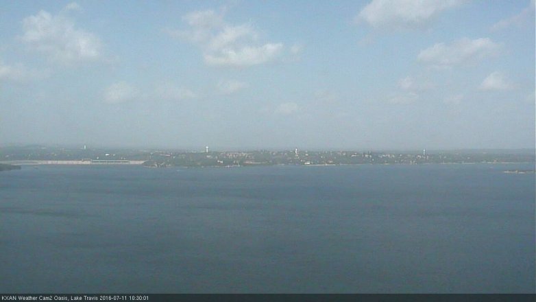 Lake Travis webcam, July 11, 2016 9:45 AM CT