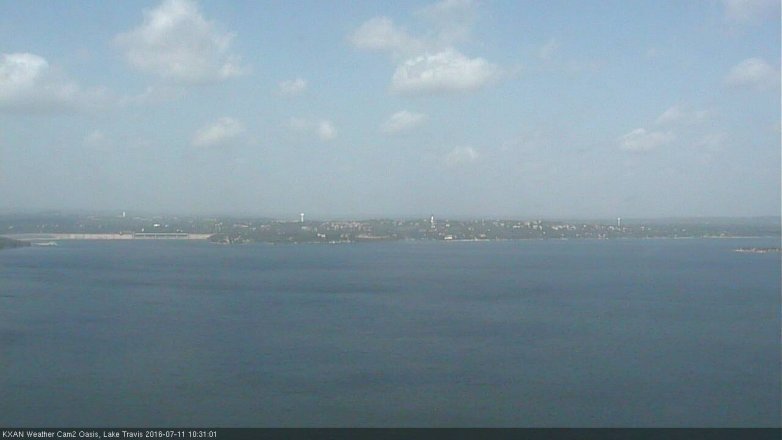 Lake Travis webcam, July 11, 2016 9:50 AM CT