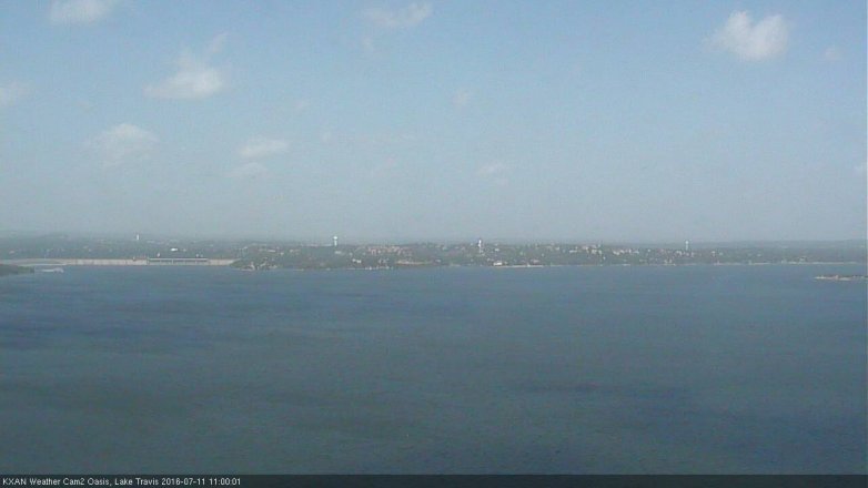 Lake Travis webcam, July 11, 2016 10:10 AM CT