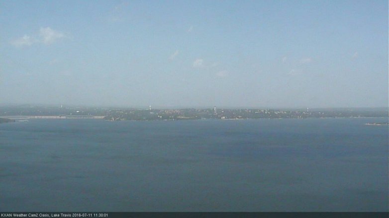 Lake Travis webcam, July 11, 2016 10:45 AM CT