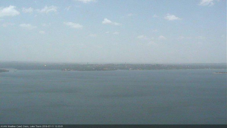 Lake Travis webcam, July 11, 2016 12:55 PM CT