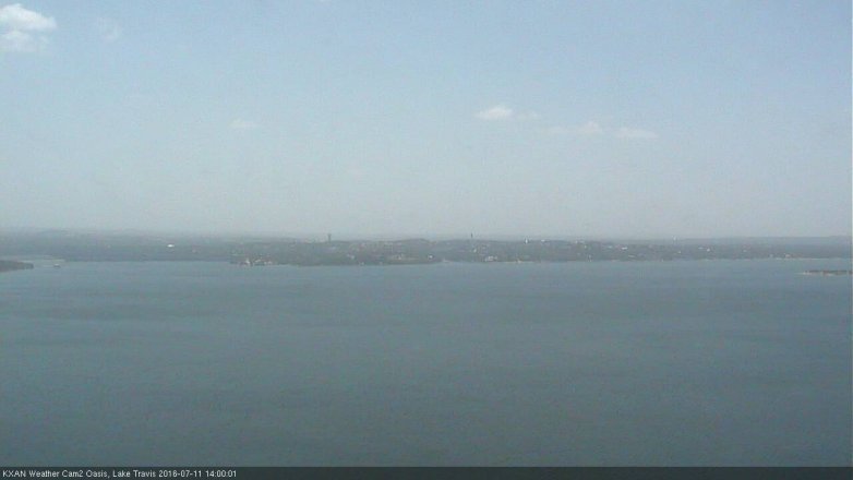 Lake Travis webcam, July 11, 2016 1:15 PM CT