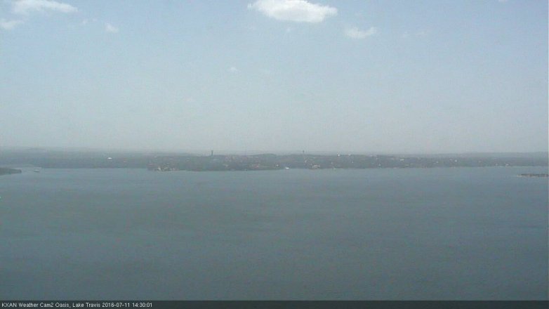 Lake Travis webcam, July 11, 2016 1:55 PM CT