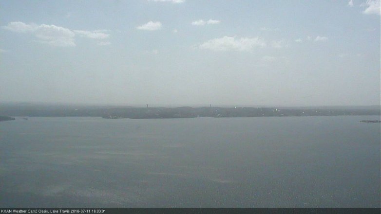 Lake Travis webcam, July 11, 2016 3:10 PM CT