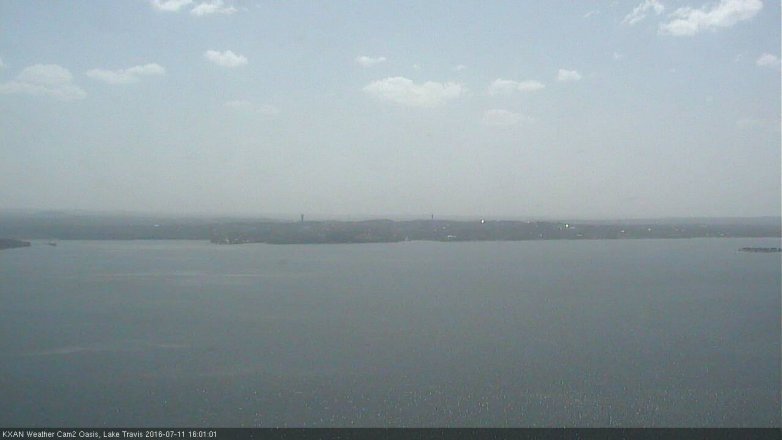 Lake Travis webcam, July 11, 2016 3:25 PM CT