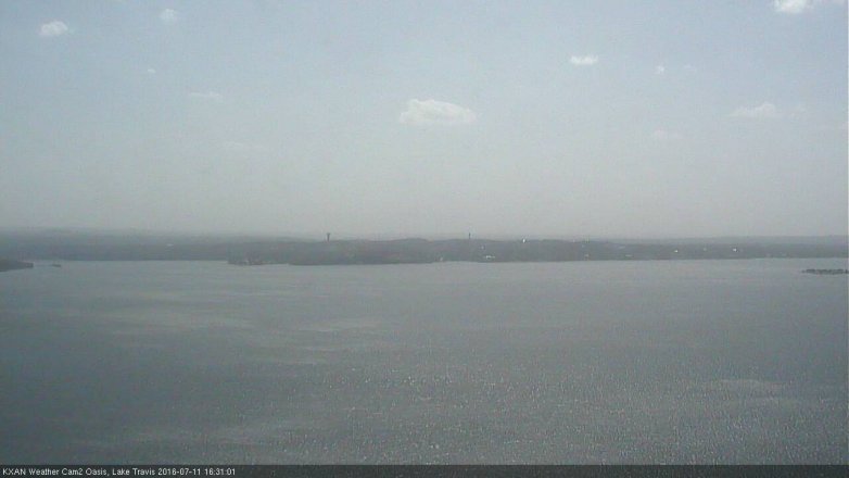 Lake Travis webcam, July 11, 2016 3:55 PM CT