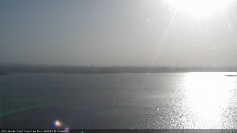 Lake Travis webcam, July 11, 2016 5:45 PM CT