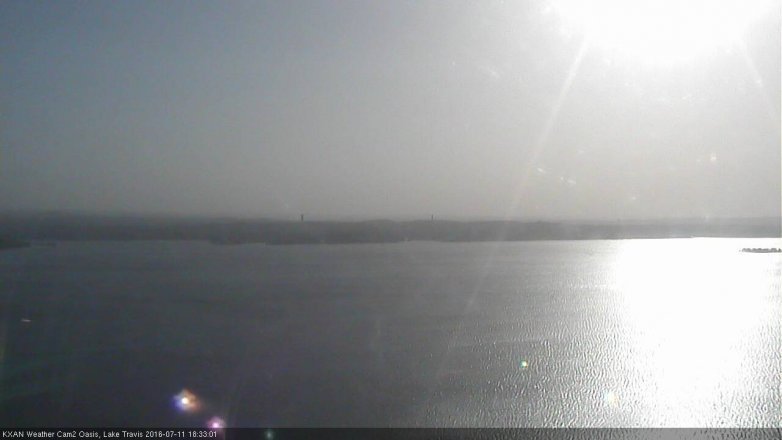 Lake Travis webcam, July 11, 2016 6:05 PM CT