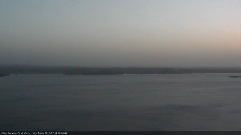 Lake Travis webcam, July 11, 2016 7:45 PM CT