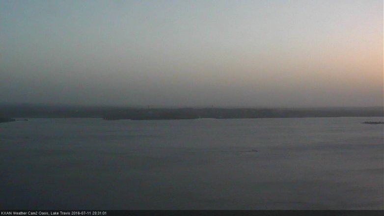 Lake Travis webcam, July 11, 2016 8:00 PM CT