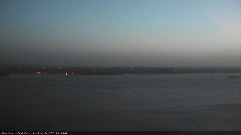 Lake Travis webcam, July 11, 2016 8:25 PM CT