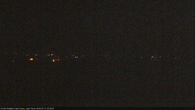 Lake Travis webcam, July 11, 2016 9:30 PM CT