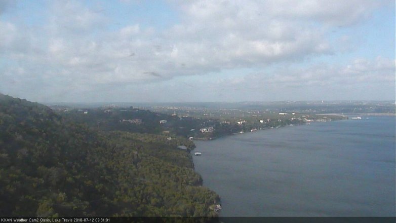 Lake Travis webcam, July 12, 2016 9:00 AM CT