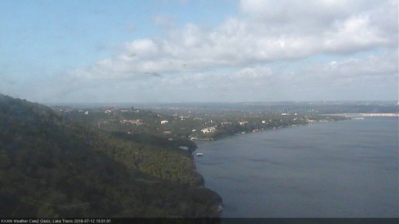 Lake Travis webcam, July 12, 2016 9:10 AM CT