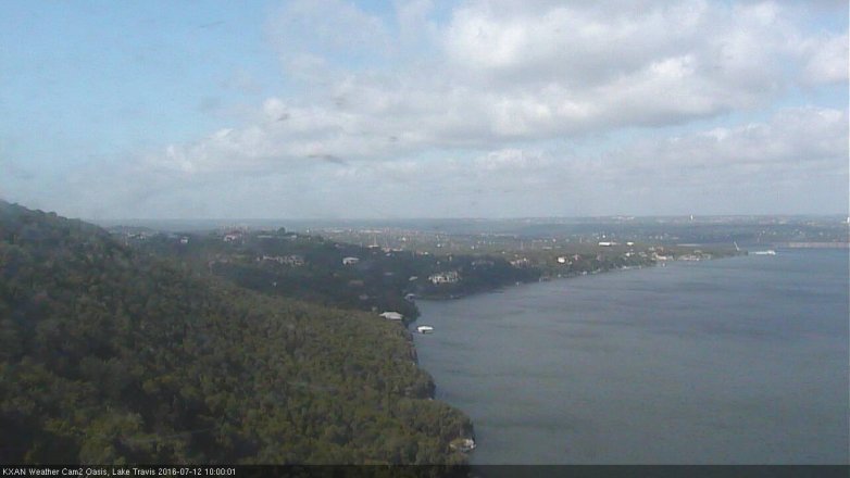Lake Travis webcam, July 12, 2016 9:20 AM CT