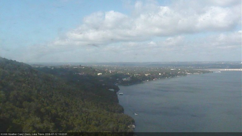 Lake Travis webcam, July 12, 2016 9:30 AM CT