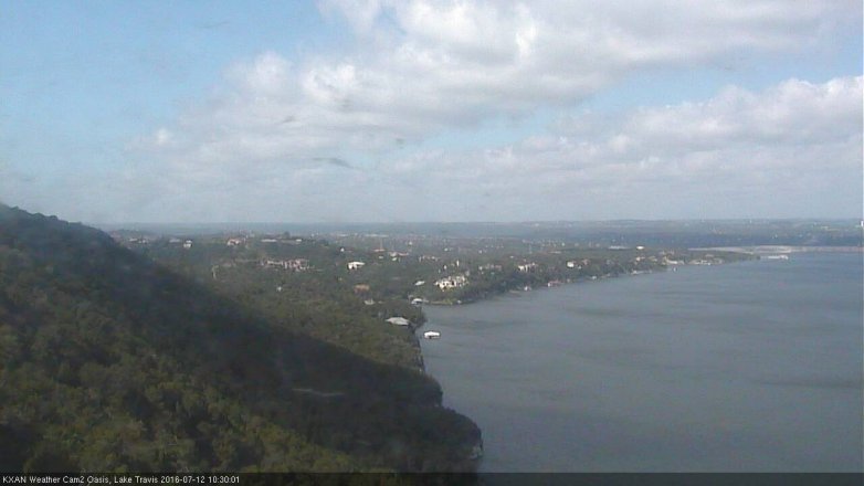 Lake Travis webcam, July 12, 2016 9:45 AM CT