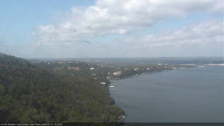 Lake Travis webcam, July 12, 2016 9:50 AM CT