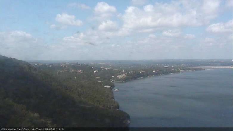 Lake Travis webcam, July 12, 2016 10:05 AM CT