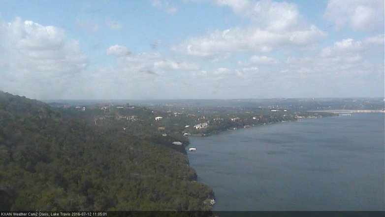Lake Travis webcam, July 12, 2016 10:25 AM CT