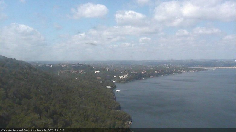 Lake Travis webcam, July 12, 2016 10:30 AM CT