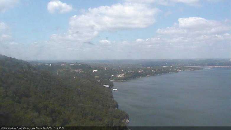 Lake Travis webcam, July 12, 2016 10:40 AM CT