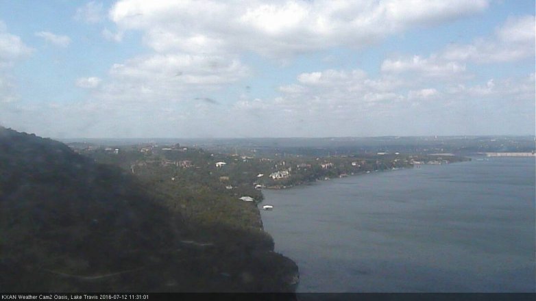 Lake Travis webcam, July 12, 2016 10:50 AM CT