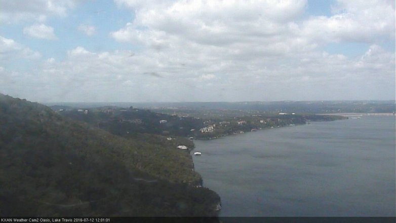 Lake Travis webcam, July 12, 2016 11:15 AM CT