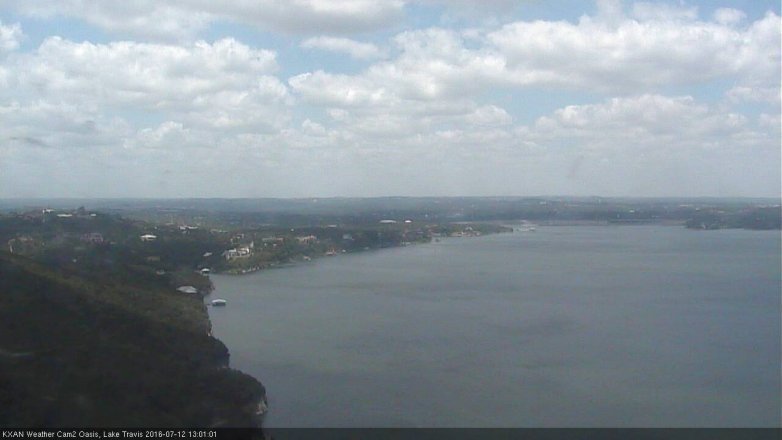 Lake Travis webcam, July 12, 2016 12:05 PM CT