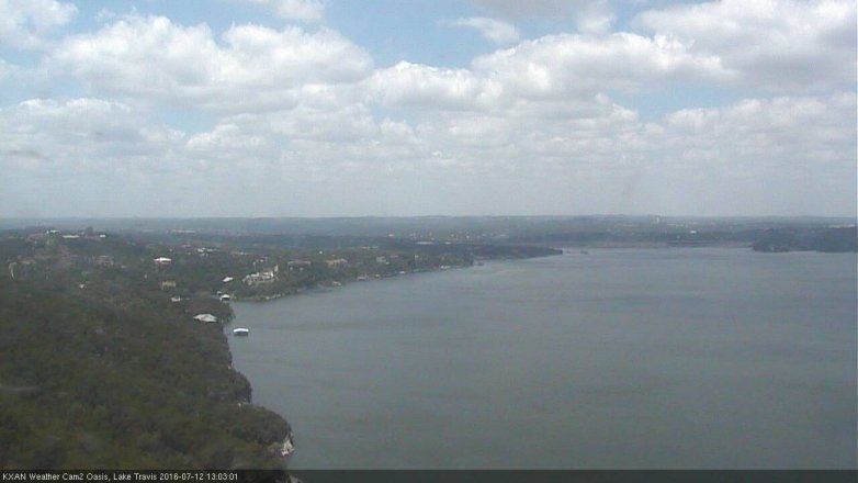 Lake Travis webcam, July 12, 2016 12:10 PM CT