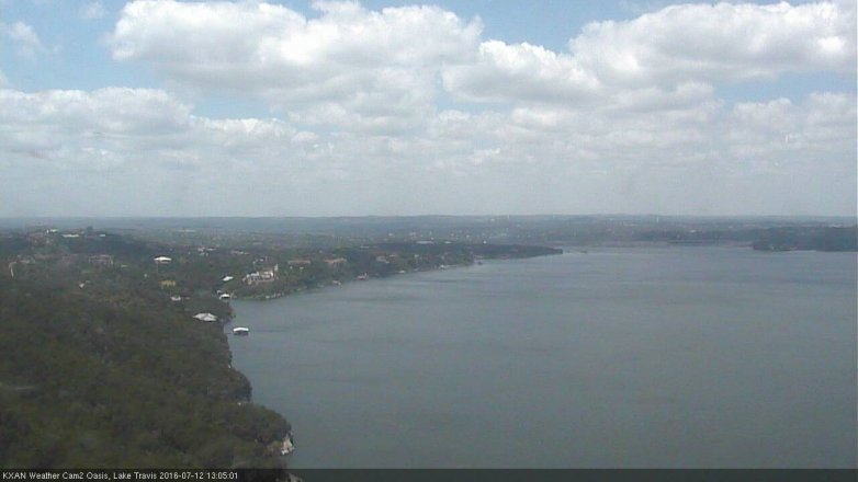 Lake Travis webcam, July 12, 2016 12:15 PM CT
