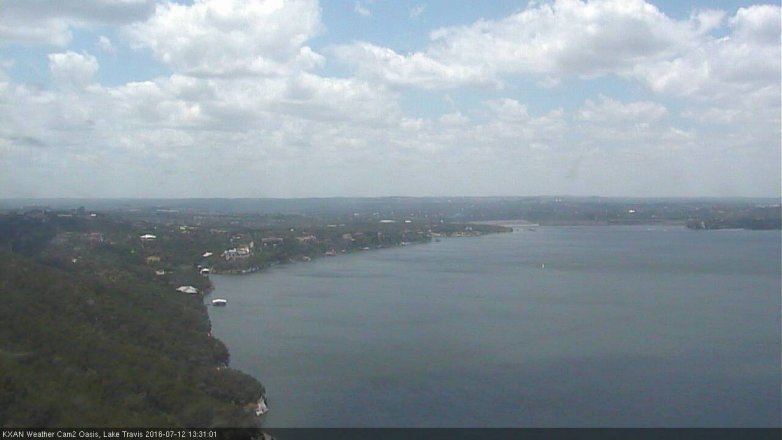 Lake Travis webcam, July 12, 2016 12:35 PM CT