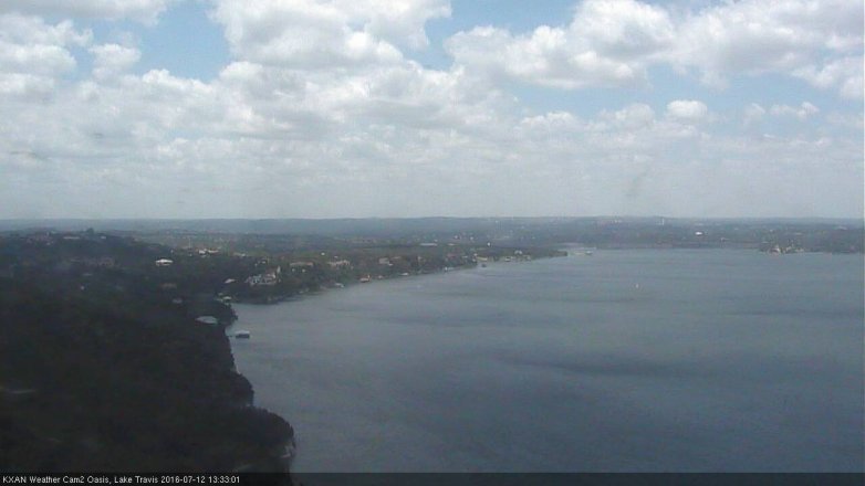 Lake Travis webcam, July 12, 2016 12:40 PM CT