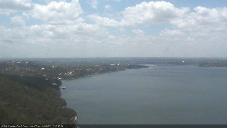 Lake Travis webcam, July 12, 2016 1:00 PM CT