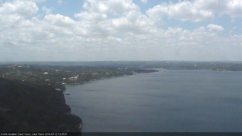Lake Travis webcam, July 12, 2016 1:05 PM CT