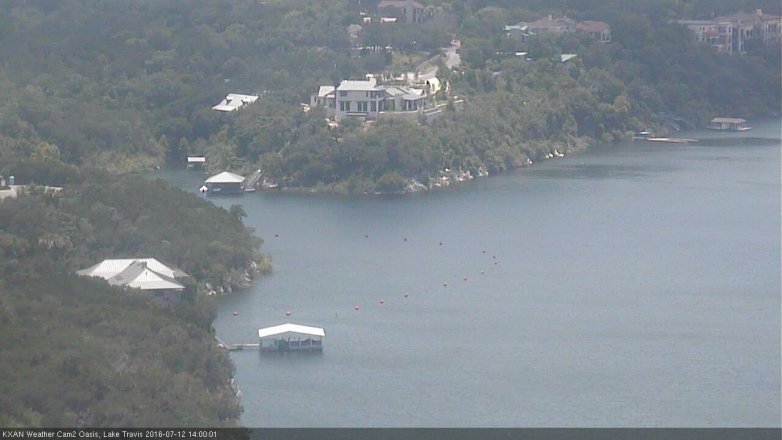 Lake Travis webcam, July 12, 2016 1:10 PM CT