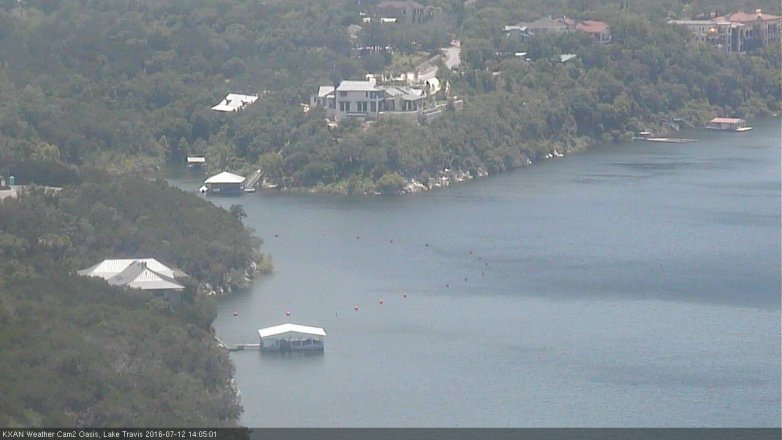 Lake Travis webcam, July 12, 2016 1:30 PM CT