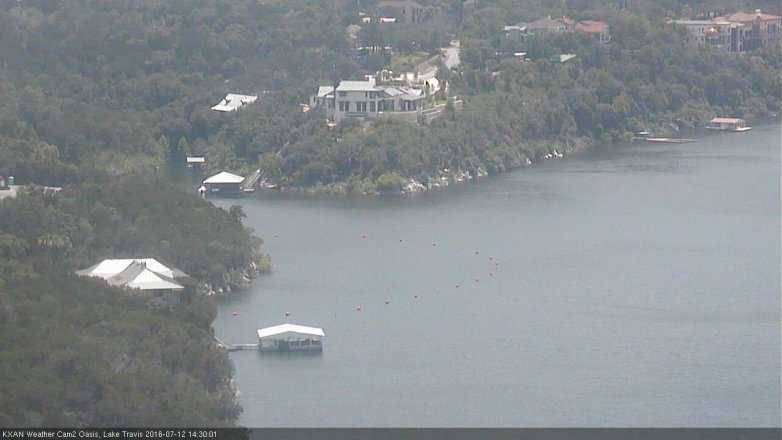 Lake Travis webcam, July 12, 2016 1:35 PM CT
