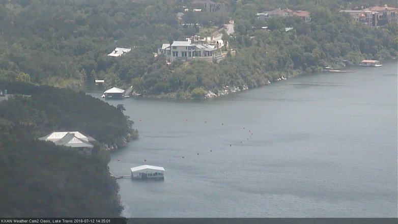 Lake Travis webcam, July 12, 2016 1:40 PM CT