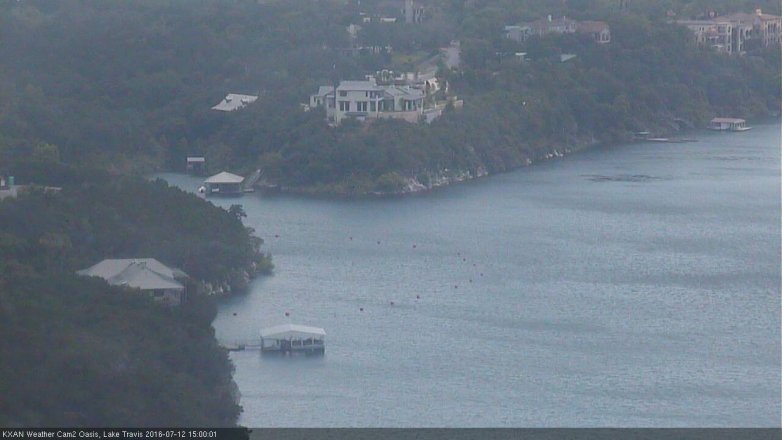 Lake Travis webcam, July 12, 2016 2:20 PM CT