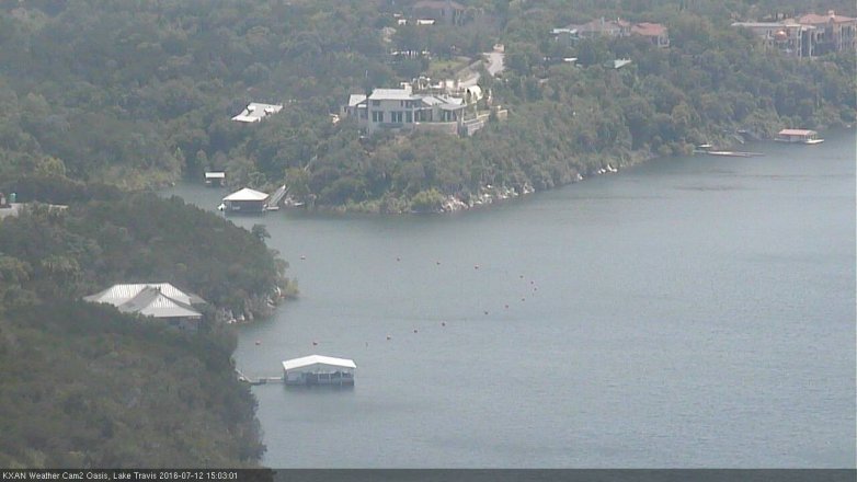Lake Travis webcam, July 12, 2016 2:25 PM CT