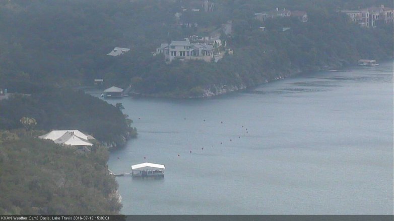 Lake Travis webcam, July 12, 2016 3:00 PM CT