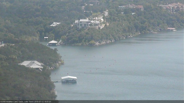 Lake Travis webcam, July 12, 2016 3:25 PM CT