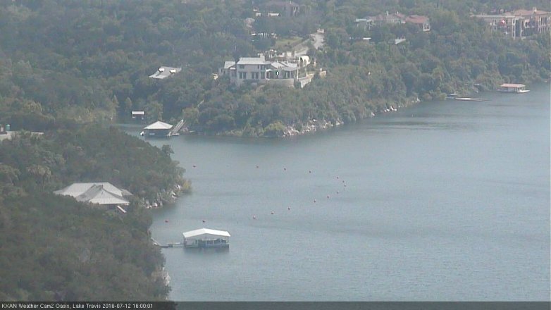 Lake Travis webcam, July 12, 2016 3:30 PM CT