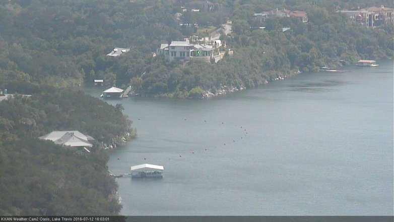 Lake Travis webcam, July 12, 2016 3:35 PM CT