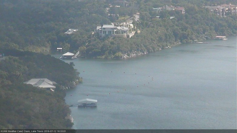 Lake Travis webcam, July 12, 2016 3:50 PM CT