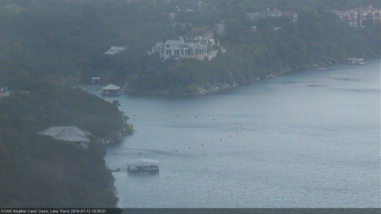 Lake Travis webcam, July 12, 2016 3:55 PM CT